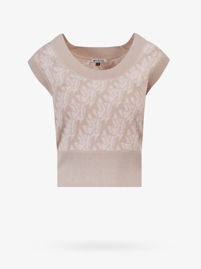 K KRIZIA Wool Vest With All-over Monogram
