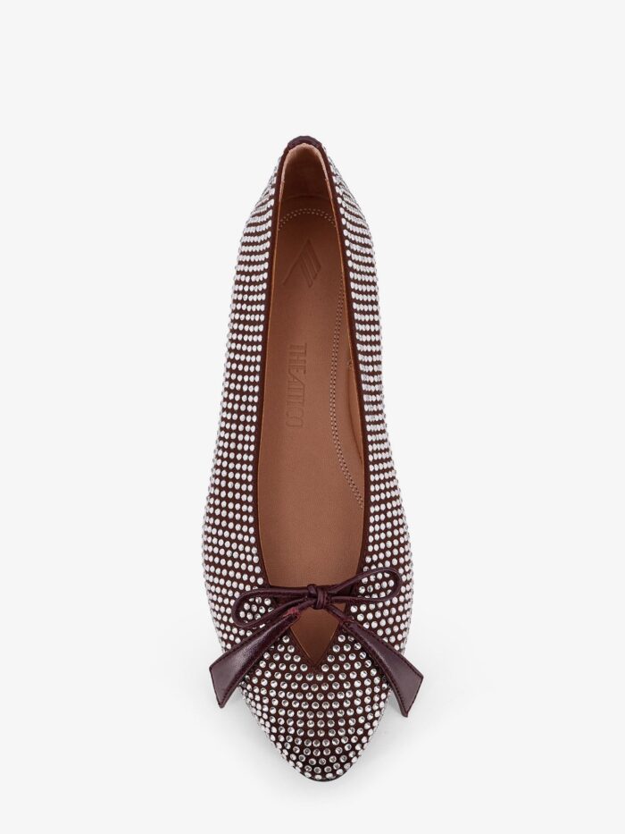 The Attico Kali Satin Ballerinas With All-over Rhinestone Detail