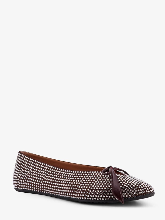 The Attico Kali Satin Ballerinas With All-over Rhinestone Detail