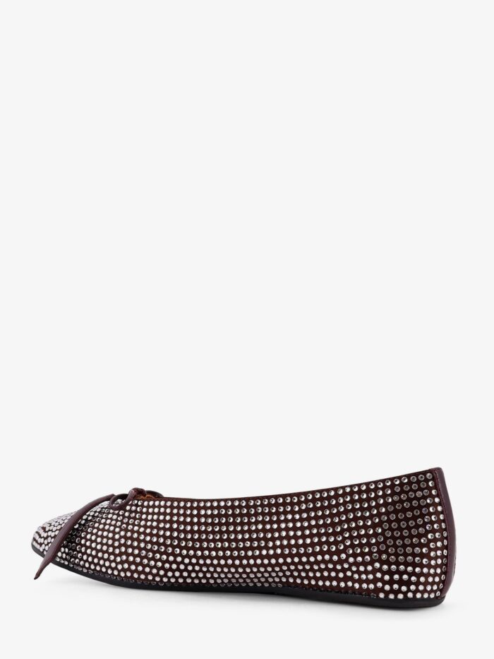 The Attico Kali Satin Ballerinas With All-over Rhinestone Detail