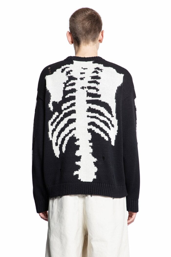 KAPITAL 5g Cotton Knit Bone Crew Sweater