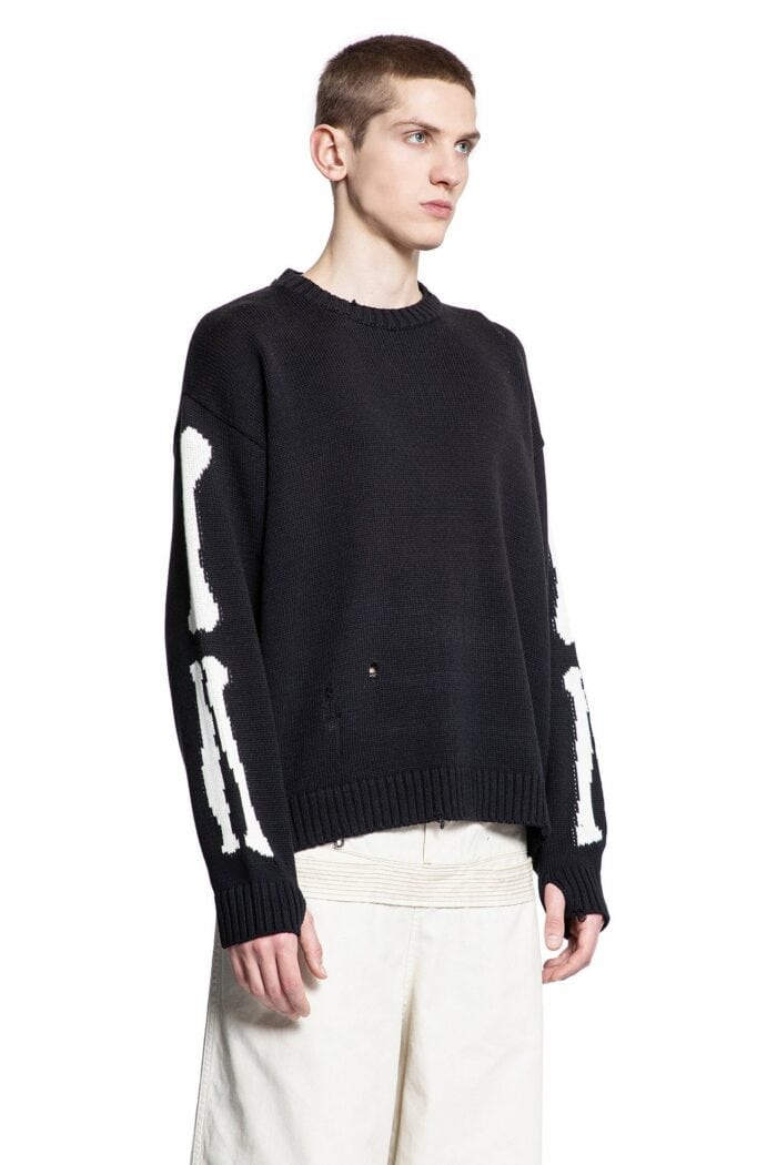 KAPITAL 5g Cotton Knit Bone Crew Sweater