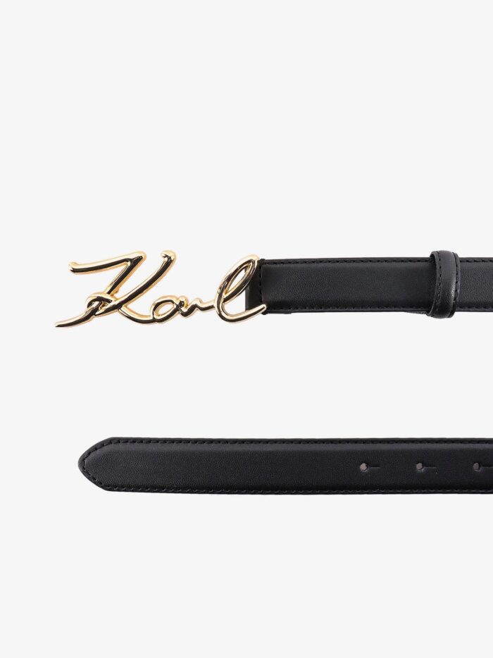 Karl Lagerfeld Leather Belt With Karl Metal Buckle
