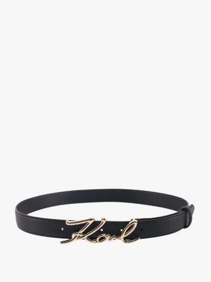 Karl Lagerfeld Leather Belt With Karl Metal Buckle