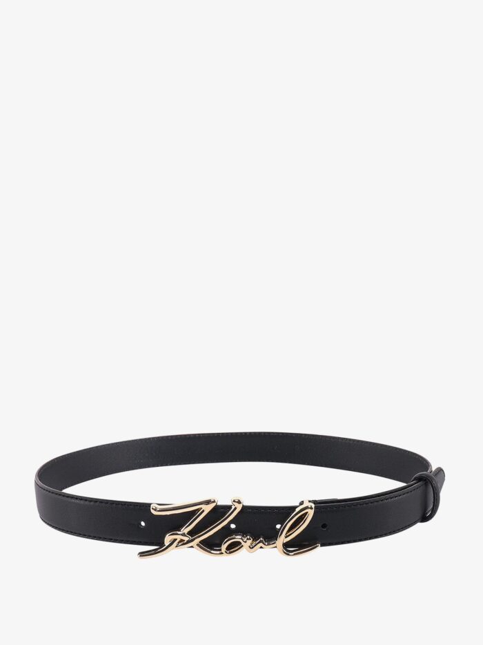 Karl Lagerfeld Leather Belt With Karl Metal Buckle