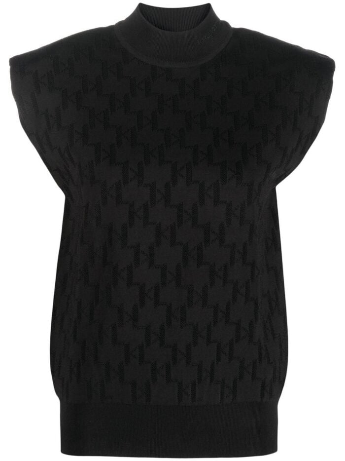 KARL LAGERFELD Monogram Jacquard Knit Top