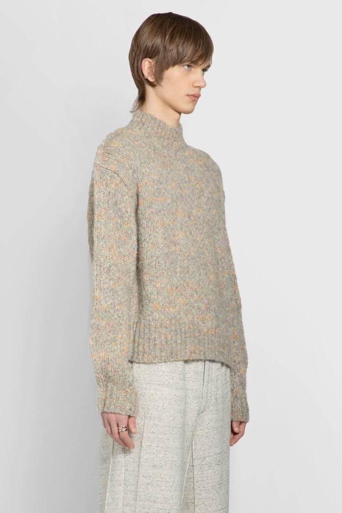 KARMUEL YOUNG Mock Neck Xy-plane Knit Sweater