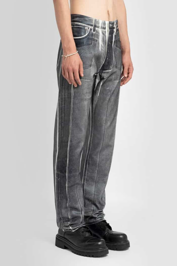 KARMUEL YOUNG Overprinted Foil Denim Jeans