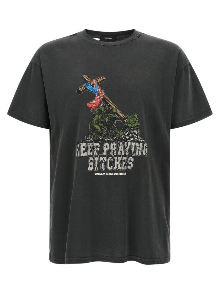 willy chavarria 'keep praying bitches' t shirt WILLY CHAVARRIA 'Keep Praying Bitches' T-shirt
