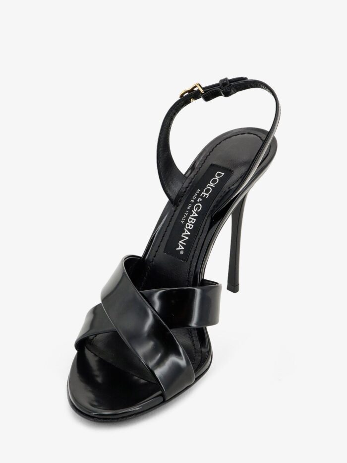 Dolce & Gabbana Keira Shiny Calfskin Leather Sandals