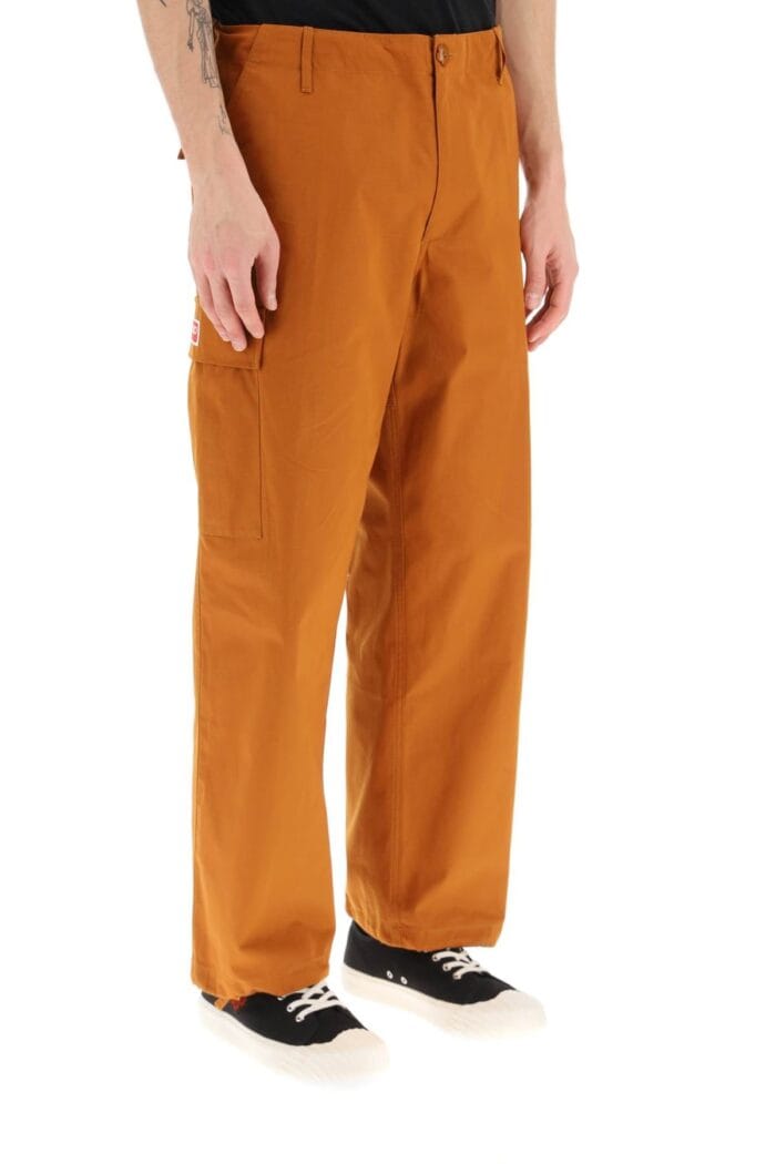 Kenzo Cargo Pants Featuring 'boke Flower' Button