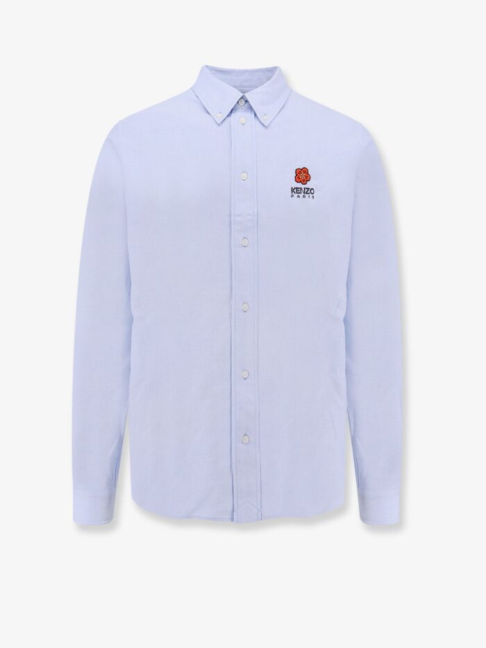 KENZO PARIS Cotton Shirt With Boke Flower Embroidery On The Front