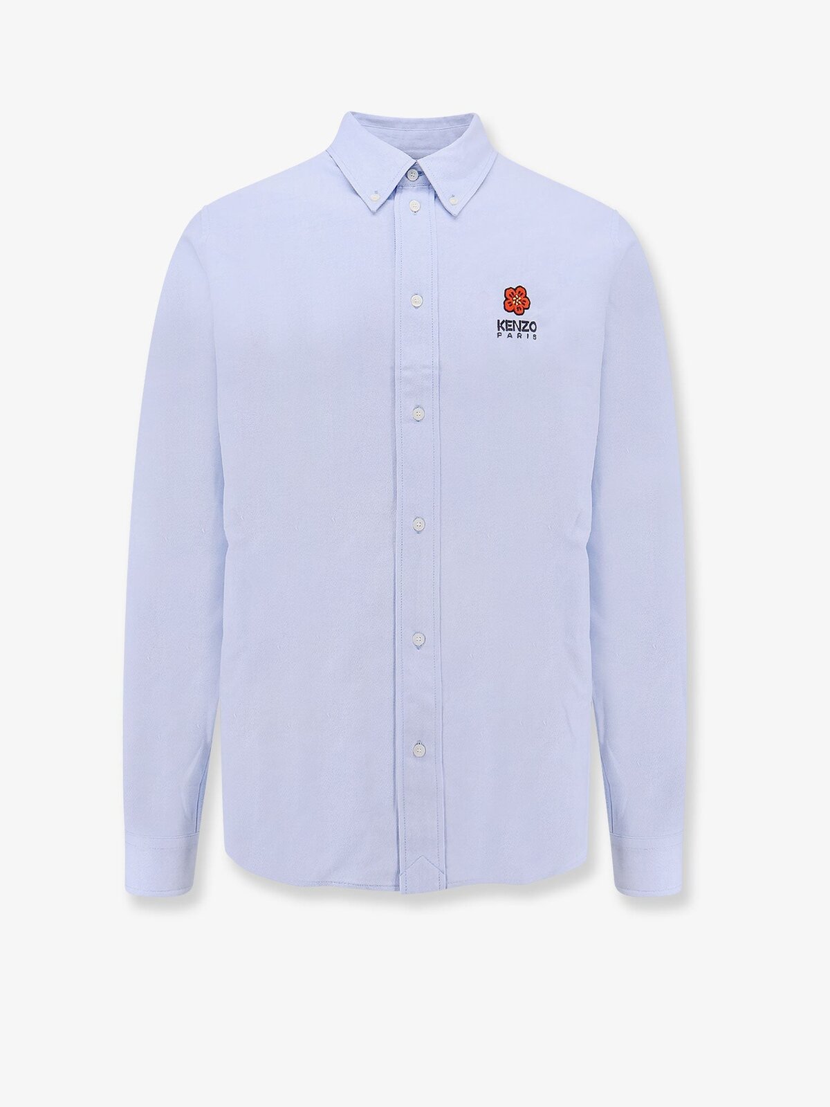 KENZO PARIS Cotton Shirt With Boke Flower Embroidery On The Front