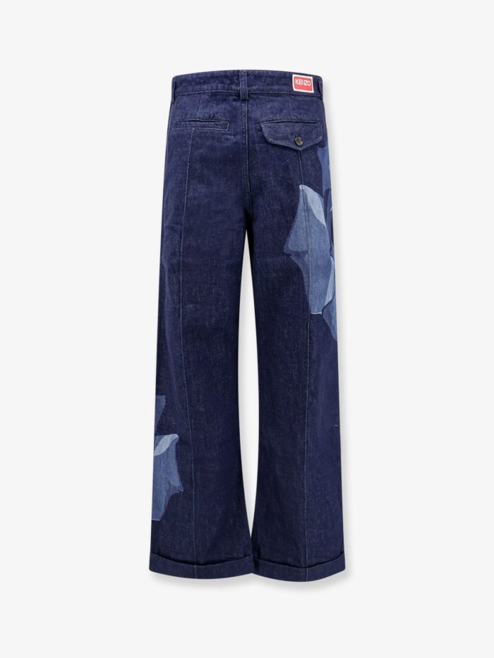 KENZO PARIS Tailored Jeans With Kenzo Rose Print