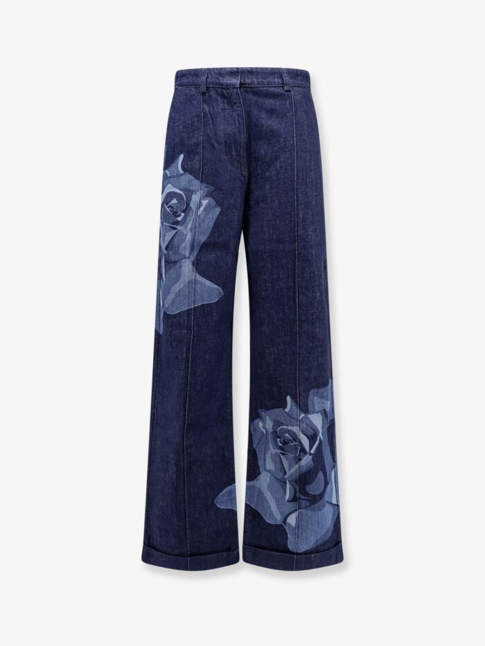 KENZO PARIS Tailored Jeans With Kenzo Rose Print