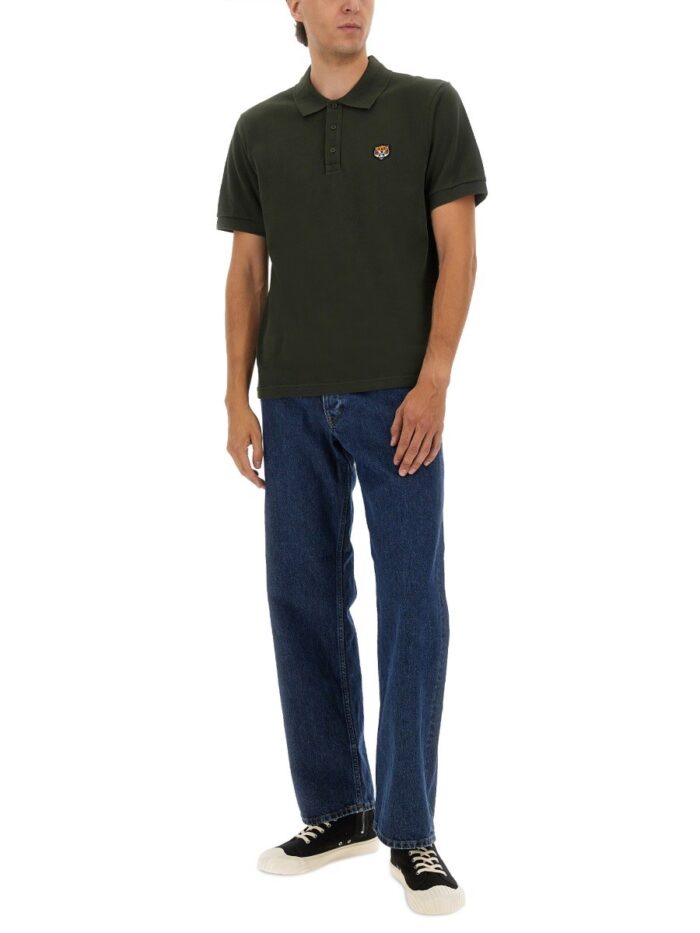 Kenzo POLO SHIRT WITH HAPPY TIGER EMBROIDERY