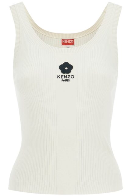 KENZO Ribbed Knit Tank Top With Spaghetti Straps