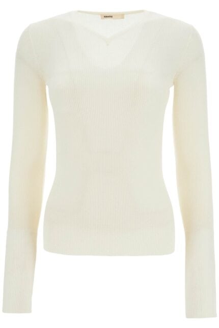 KHAITE Glaze Color Wool Top With V-neck