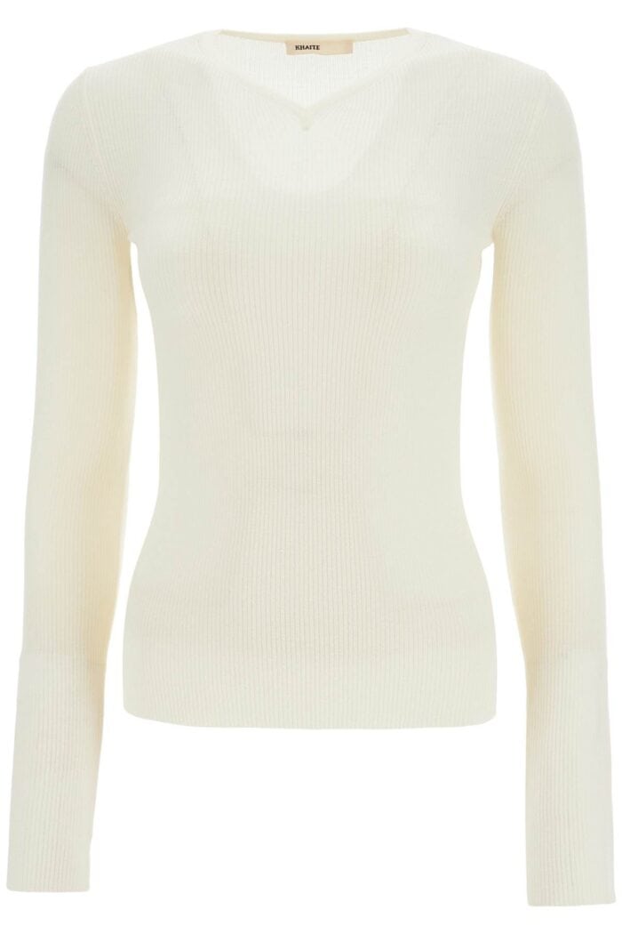 KHAITE Glaze Color Wool Top With V-neck