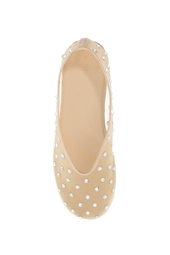 KHAITE Marcy Mesh Ballet Flats With Swarovski Crystals