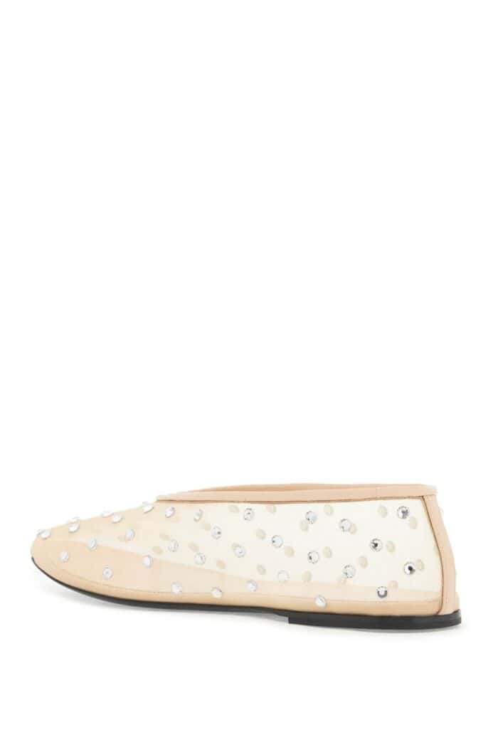 KHAITE Marcy Mesh Ballet Flats With Swarovski Crystals