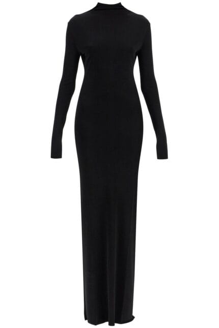 KHAITE Maxi Dress With High Neck Slim Black