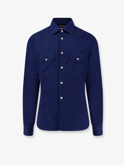 KITON CIRO PAONE Cotton Shirt With Stitched Profiles