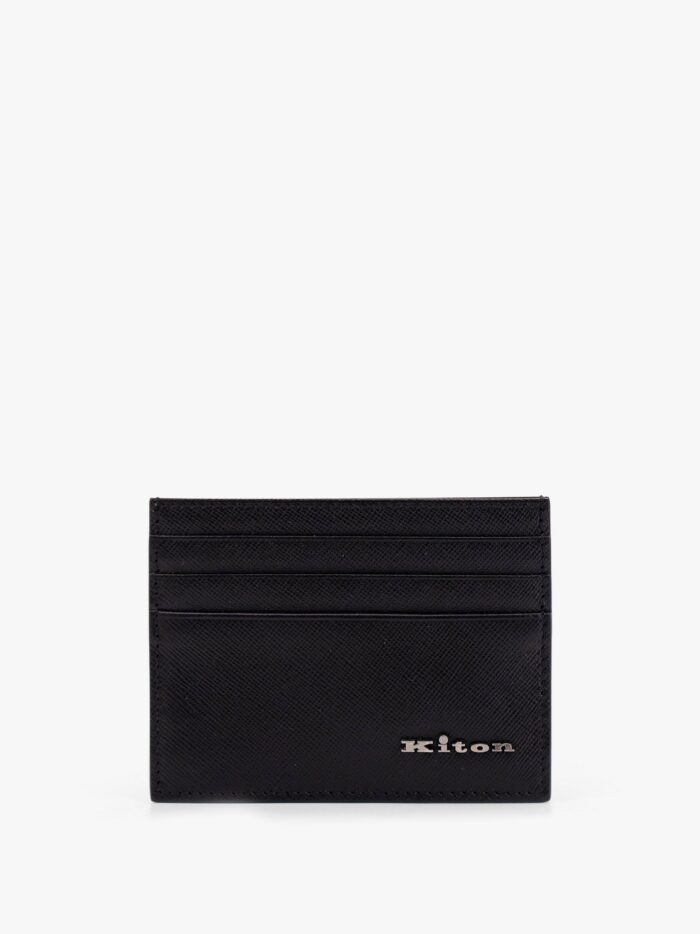 KITON CIRO PAONE Leather Card Holder With Metal Logo