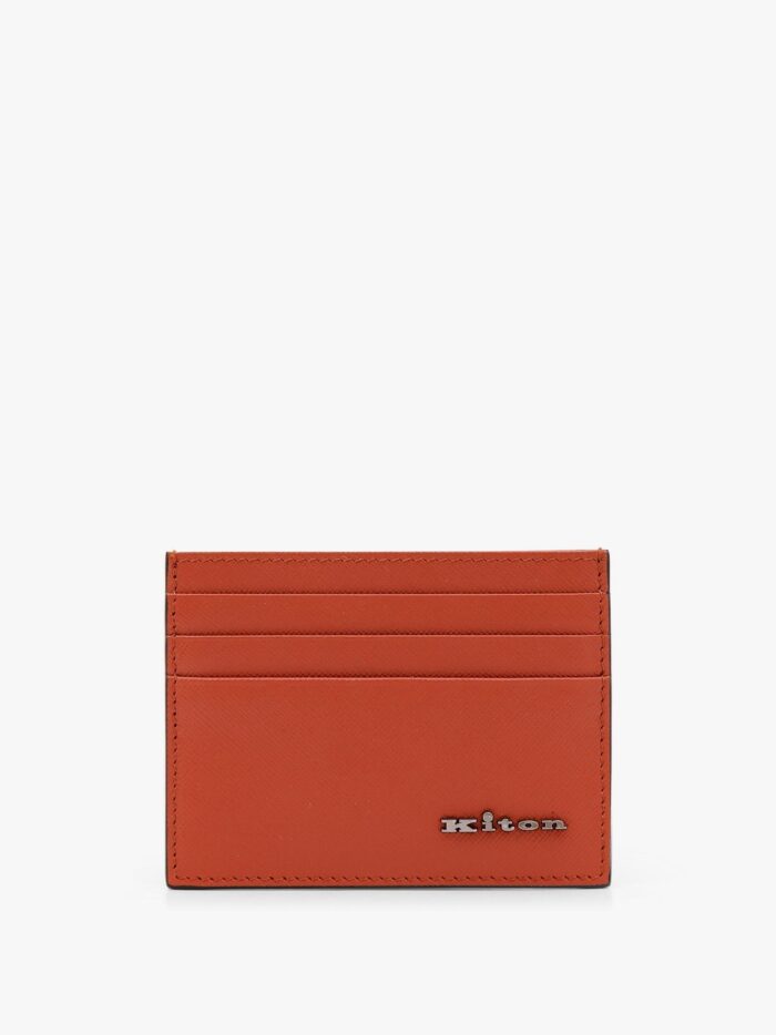 KITON CIRO PAONE Leather Card Holder With Metal Logo