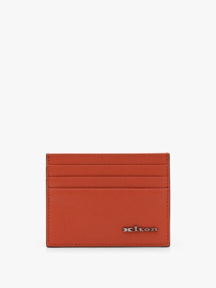 KITON CIRO PAONE Leather Card Holder With Metal Logo