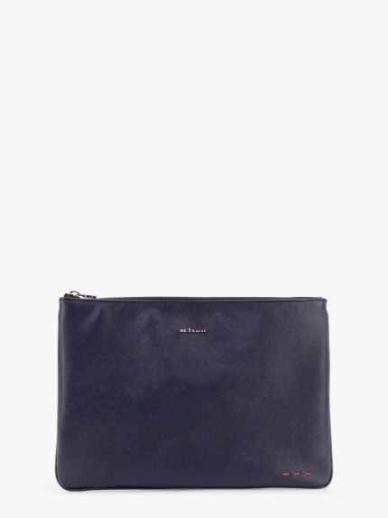 KITON CIRO PAONE Leather Clutch With Frontal Logo