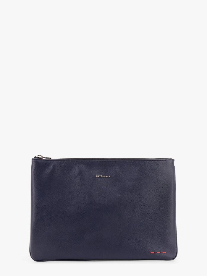 KITON CIRO PAONE Leather Clutch With Frontal Logo