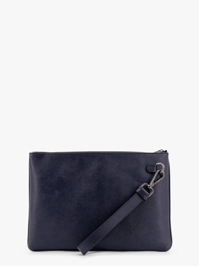 KITON CIRO PAONE Leather Clutch With Frontal Logo