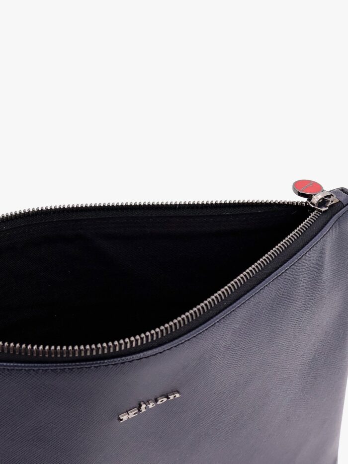 KITON CIRO PAONE Leather Clutch With Frontal Logo
