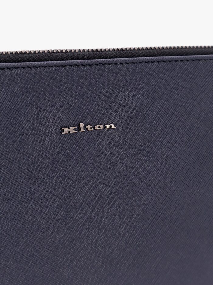 KITON CIRO PAONE Leather Clutch With Frontal Logo