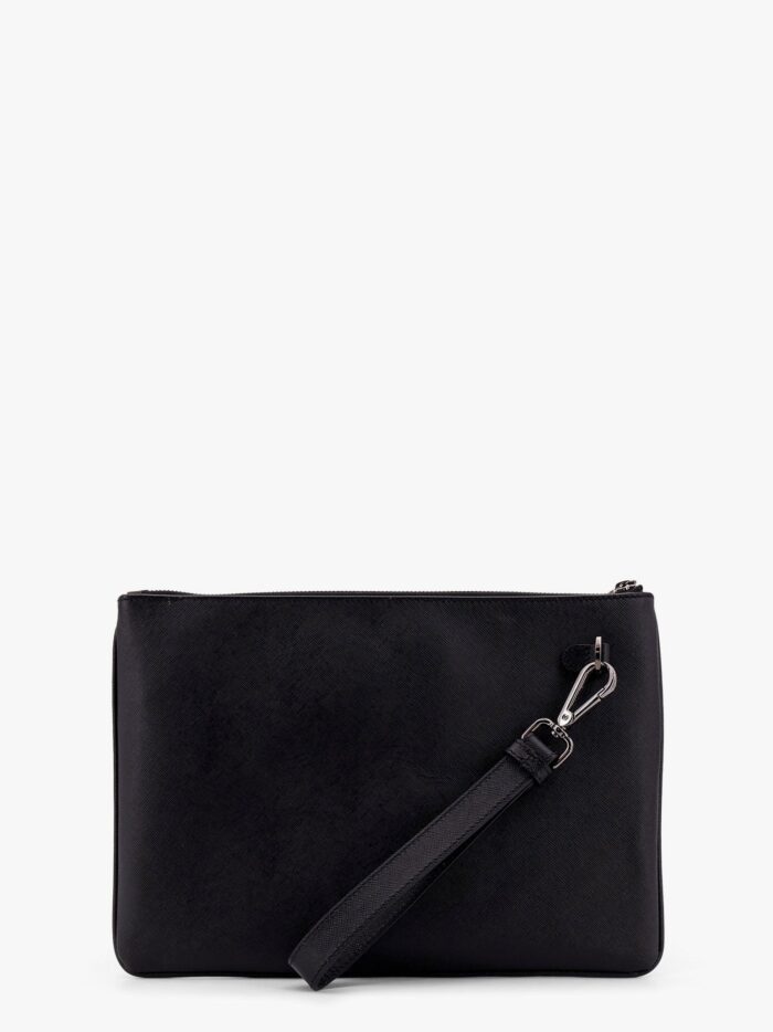 KITON CIRO PAONE Leather Clutch With Frontal Logo