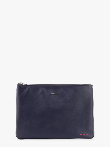 KITON CIRO PAONE Leather Clutch With Frontal Logo