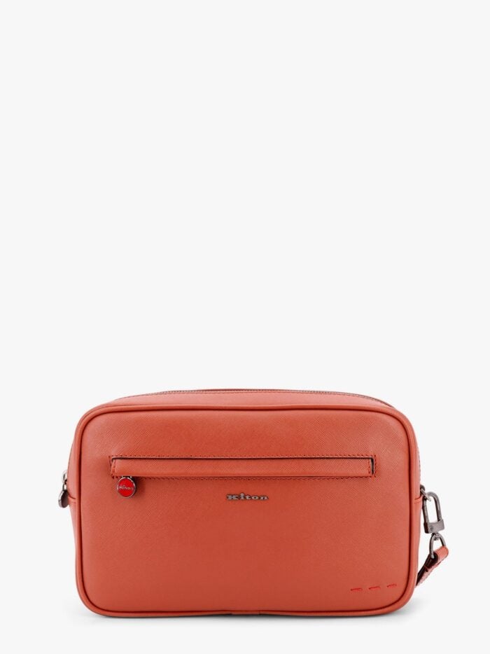 KITON CIRO PAONE Leather Clutch With Metal Logo