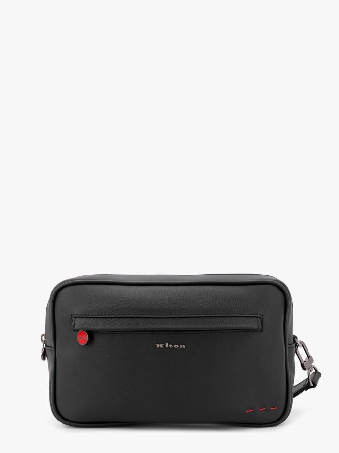 KITON CIRO PAONE Leather Clutch With Metal Logo