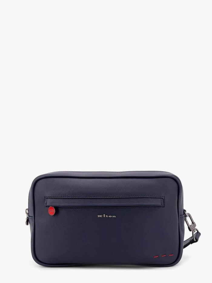 KITON CIRO PAONE Leather Clutch With Metal Logo