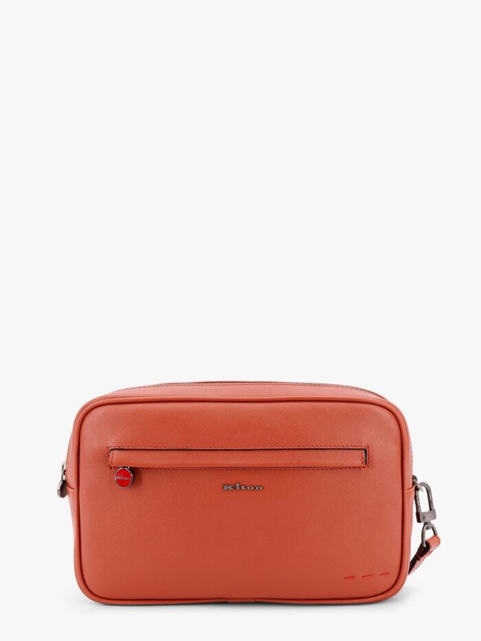KITON CIRO PAONE Leather Clutch With Metal Logo