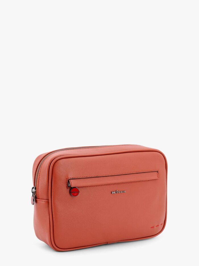 KITON CIRO PAONE Leather Clutch With Metal Logo