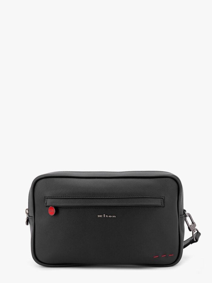 KITON CIRO PAONE Leather Clutch With Metal Logo