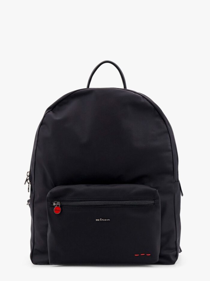 KITON CIRO PAONE Nylon Backpack With Metal Lettering Logo