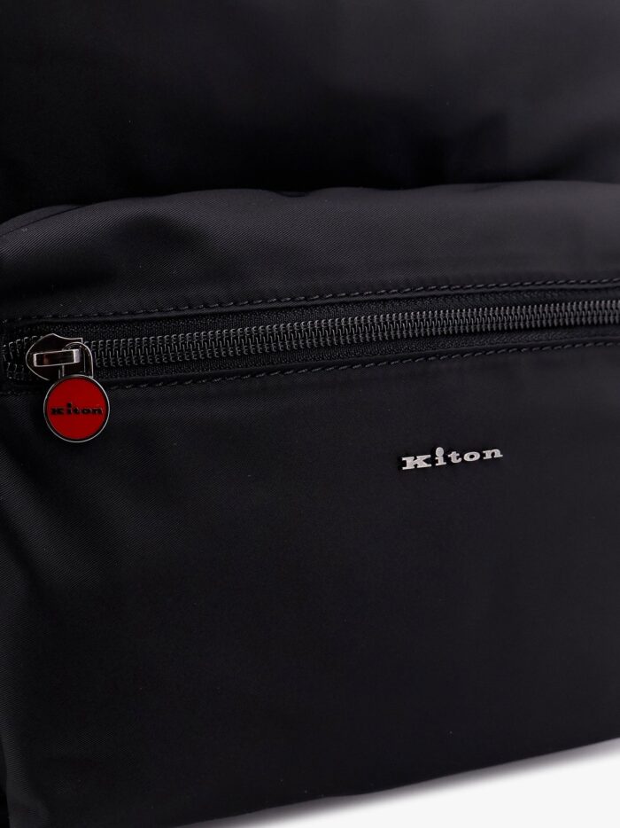 KITON CIRO PAONE Nylon Backpack With Metal Lettering Logo