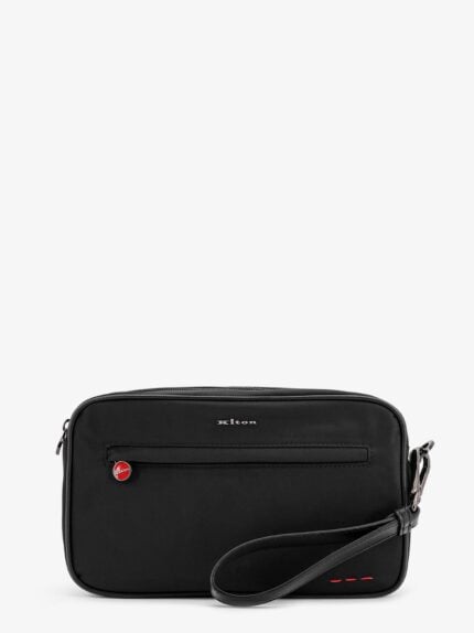 KITON CIRO PAONE Nylon Clutch Bag With Iconic Logo Embroidery
