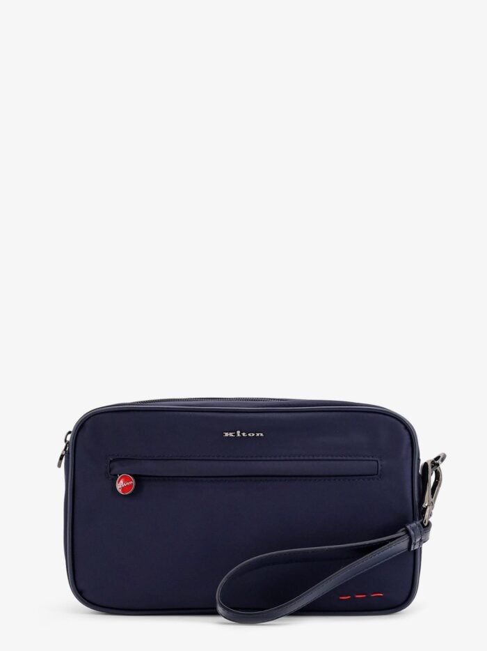 KITON CIRO PAONE Nylon Clutch Bag With Iconic Logo Embroidery