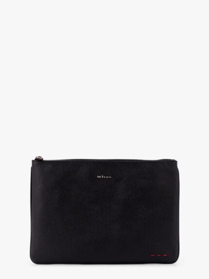 KITON CIRO PAONE Nylon Clutch Bag With Iconic Logo Embroidery