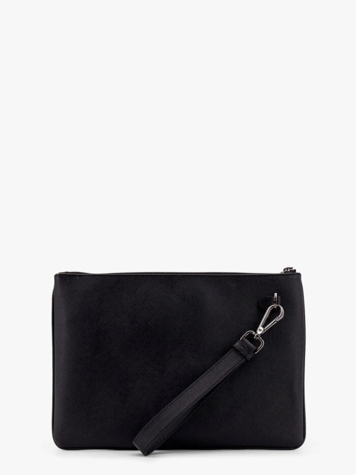KITON CIRO PAONE Nylon Clutch Bag With Iconic Logo Embroidery