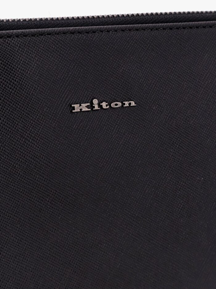KITON CIRO PAONE Nylon Clutch Bag With Iconic Logo Embroidery